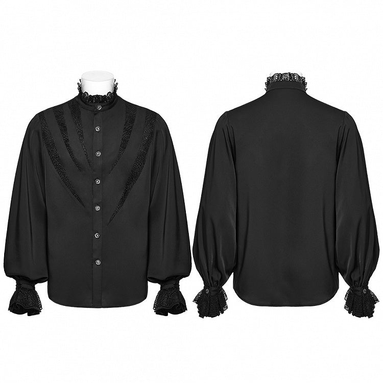 Black Men's Sharp Teeth Segmentation Shirt