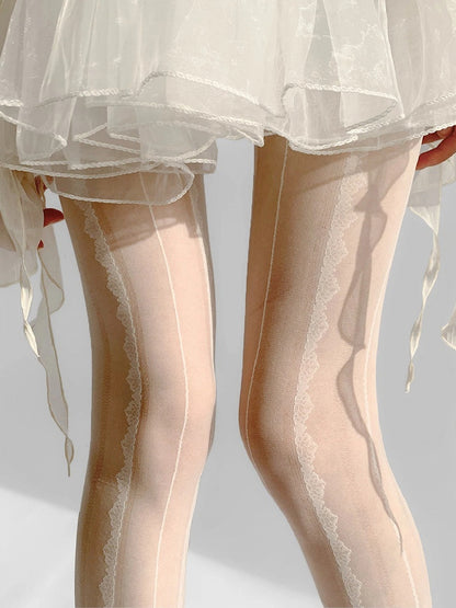 Pantyhose Stripe Semi-Sheer Wavy