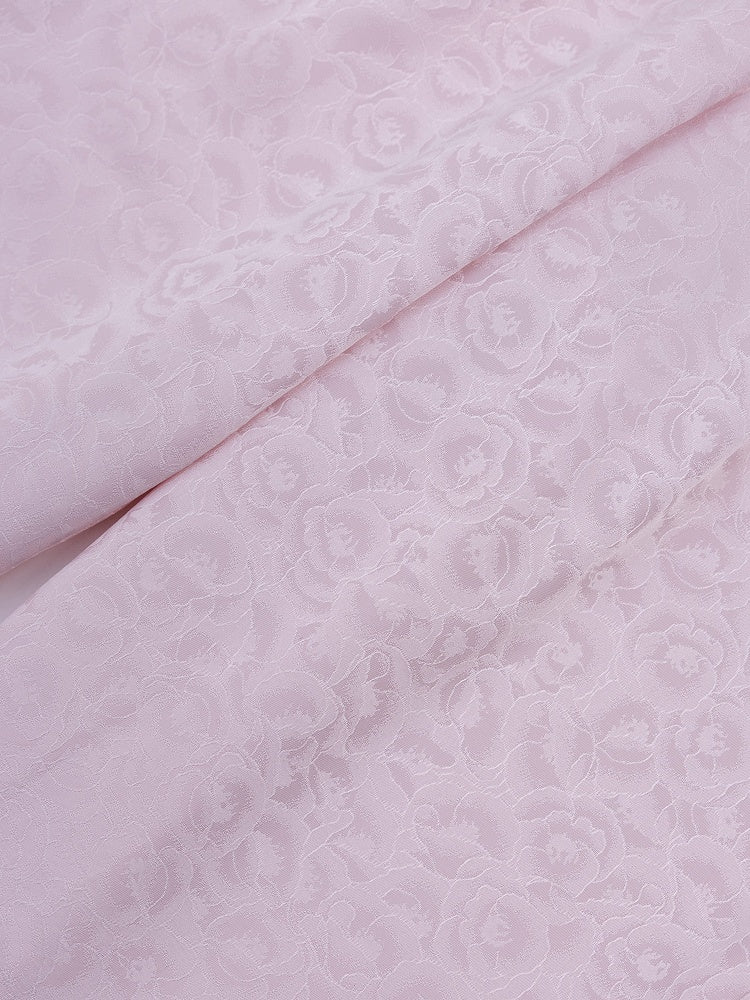Cherry Blossom Print High-Rise Trousers in Sakura Pink - DevilInspired Exclusive Collection
