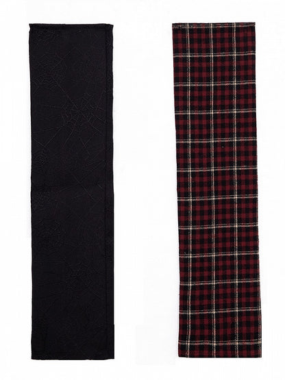 Plaid Punk Detachable Sleeves Black Red Lolita
