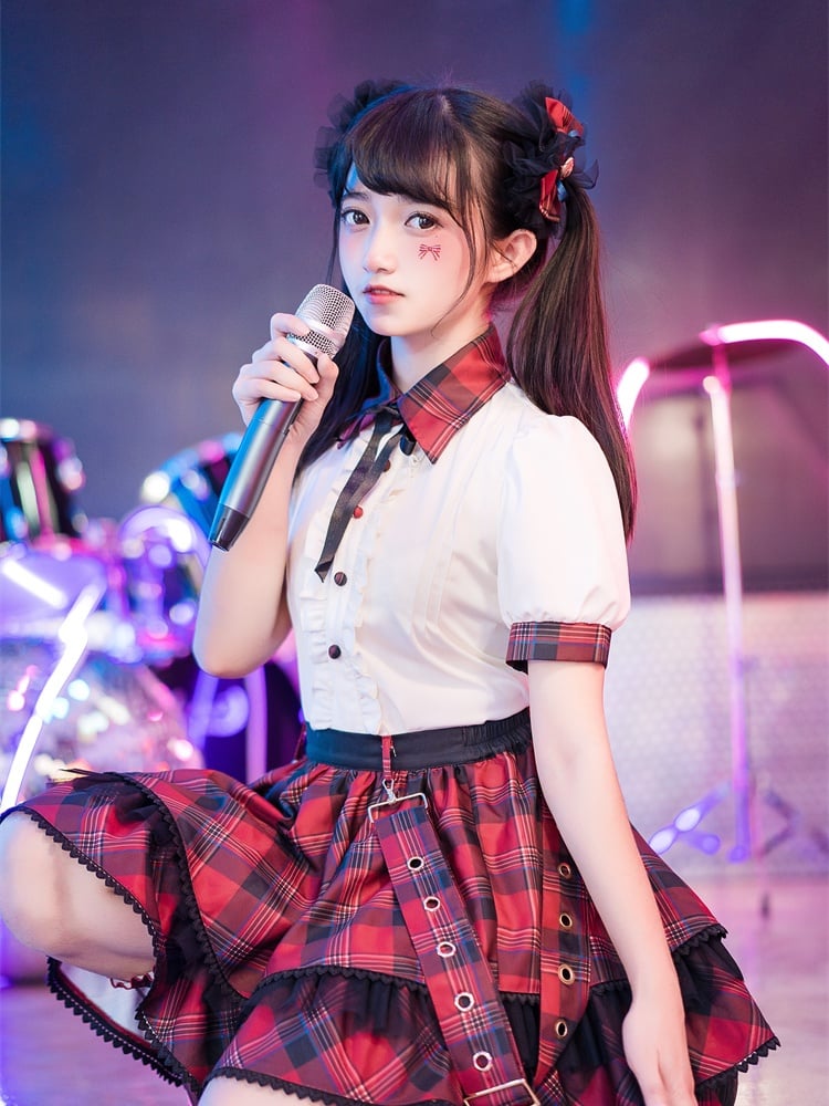 Bow Hairclips Idol Lolita Red Plaid