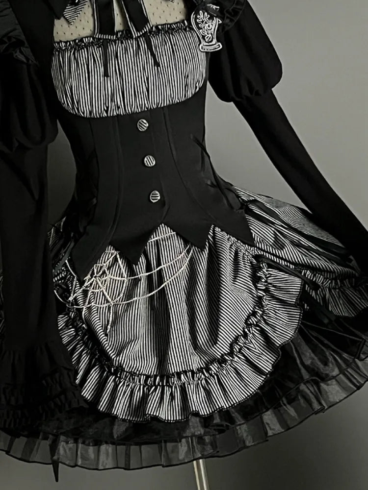 Black / Red Spider Web Waist Chain Gothic Lolita Accessory