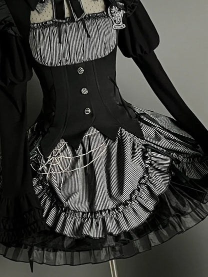 Black / Red Spider Web Waist Chain Gothic Lolita Accessory