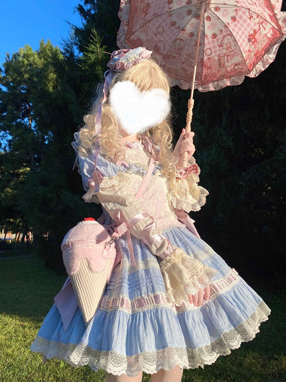 Yume Kawaii Pink Ice Cream-shaped Plush Crossbody Bag