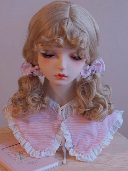 Decorated Beaded Trim Bowknot Lace Scrunchies