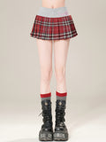 Muster Plaid Bestickt Plissee Rot/Rosa Brief Rock Glamorous