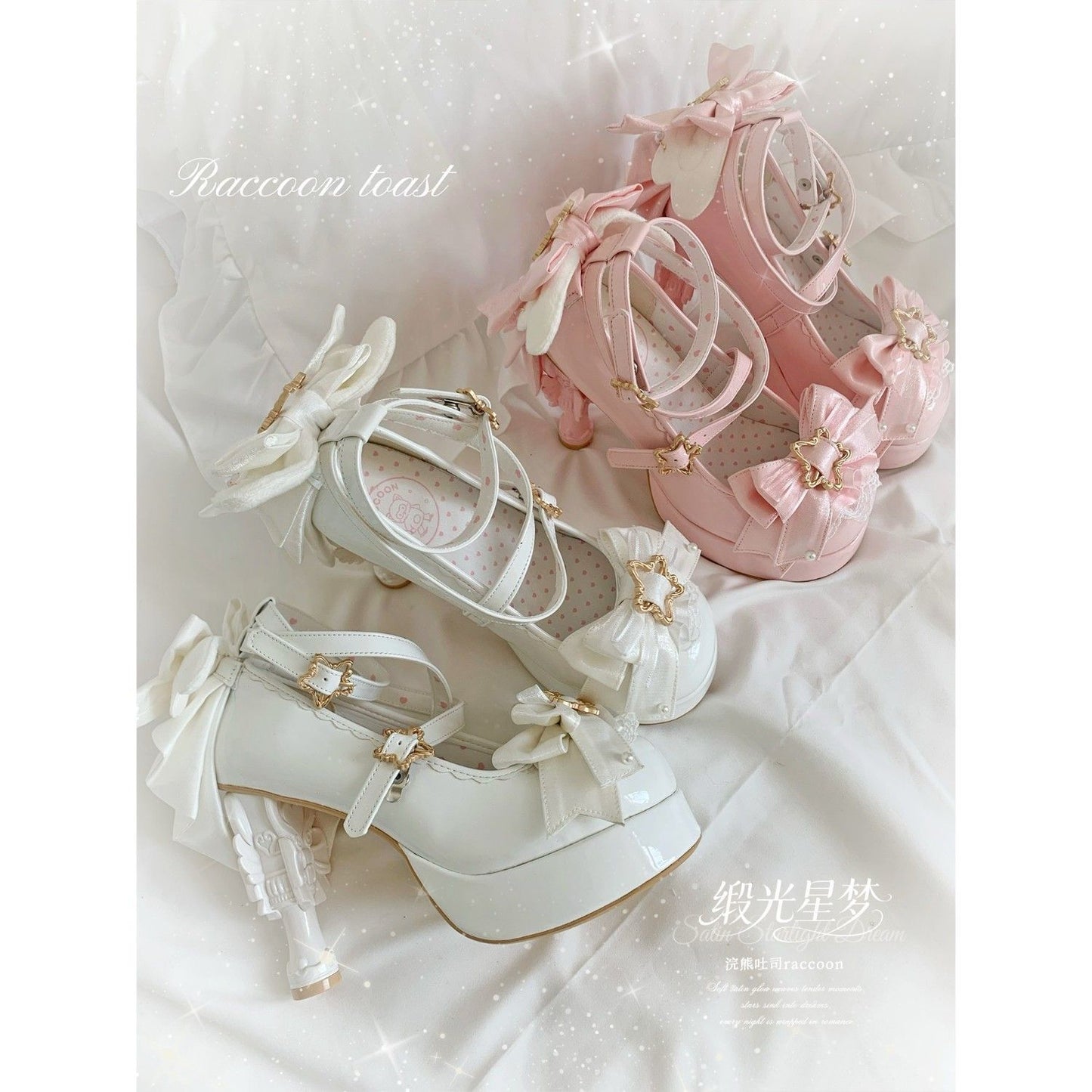 Lolita Patent Leather Unique Heel Pumps with Bow – Sweet Original Design