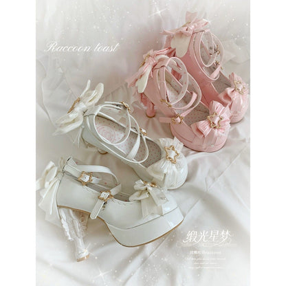 Lolita Patent Leather Unique Heel Pumps with Bow – Sweet Original Design