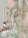 Rose Brooch Lolita Green/Pink