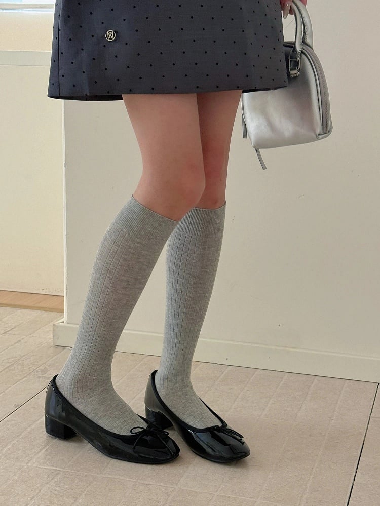 Stockings Daily Style) Ribbed Versatile (4-Color