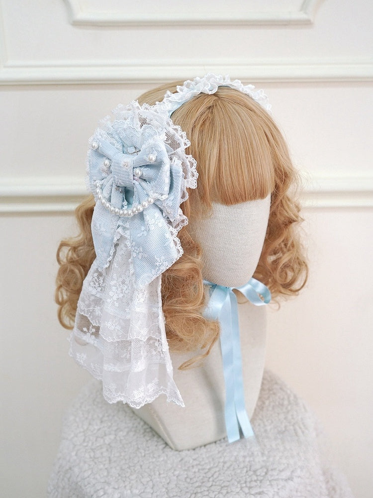 Floral Black / Blue Hairclip Pink