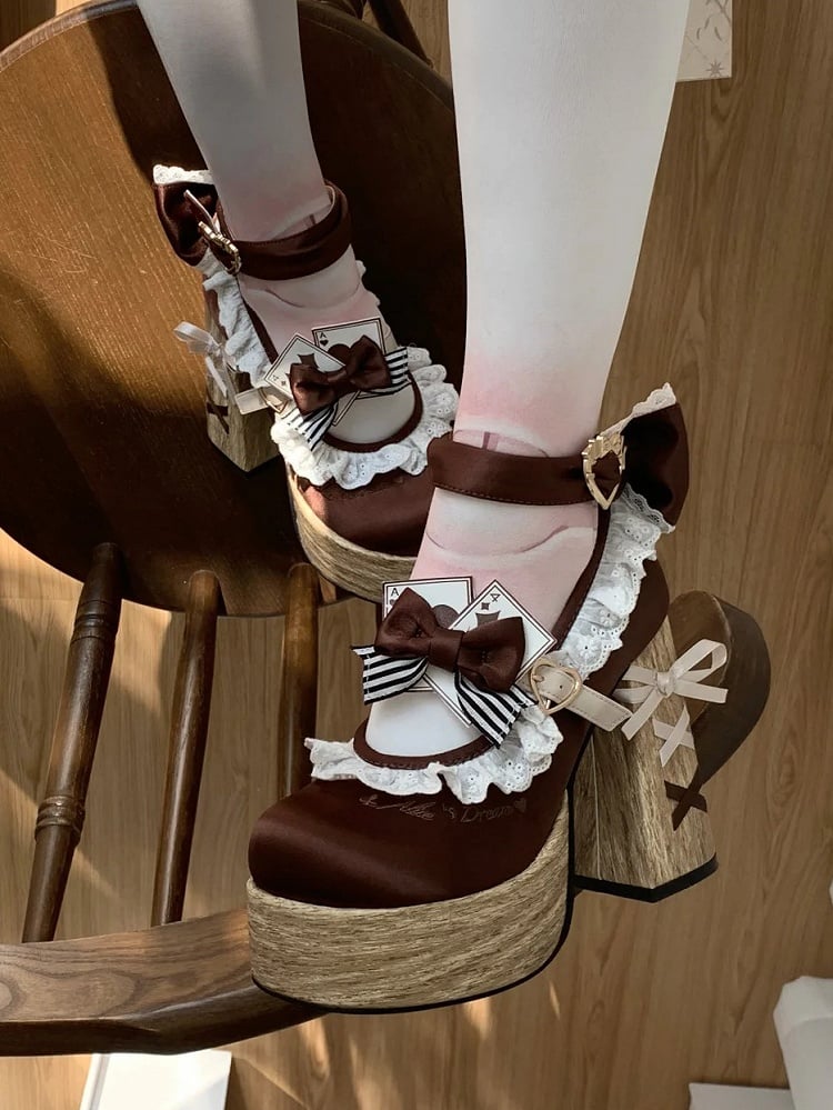 Platforms Wonderland in Brown Vibes Lolita Sweet Alice Mary Janes