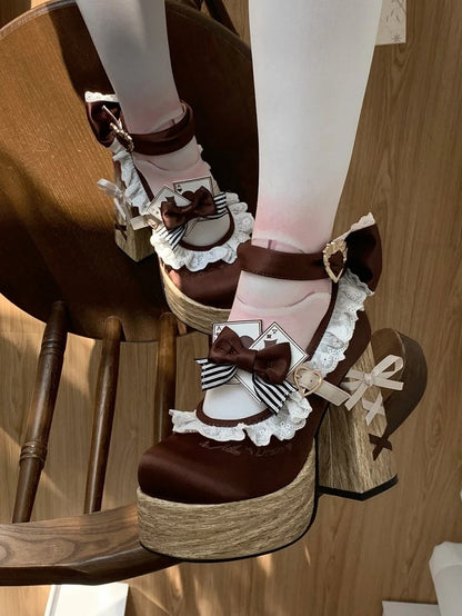Platforms Wonderland in Brown Vibes Lolita Sweet Alice Mary Janes