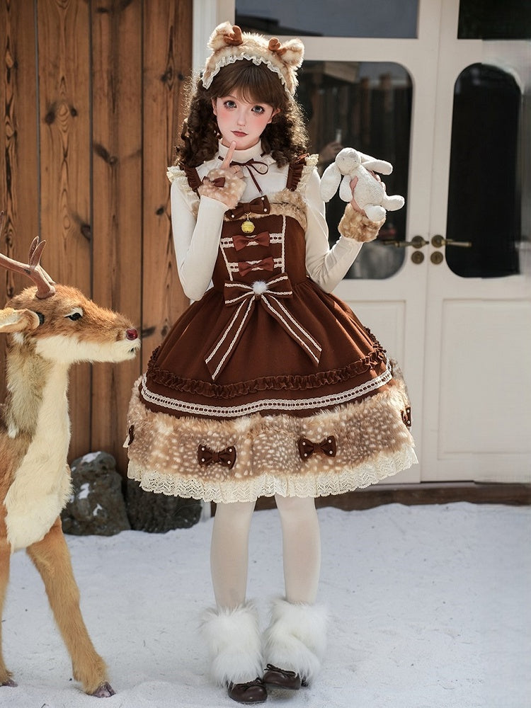 Coffee Plush KC with Adorable Deer Ears and Antlers