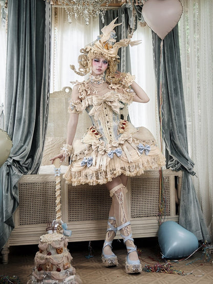 Apricot Lace Rococo Pannier - Blood Supply