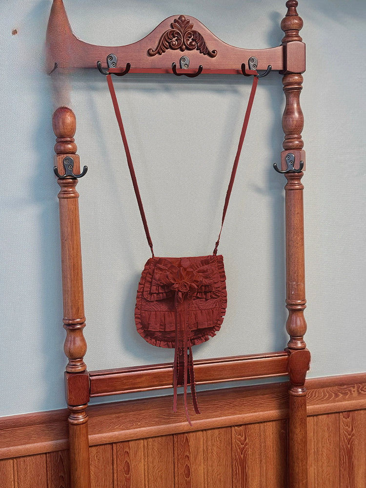 クロスボディパープルバッグベージュレッド/ブラック