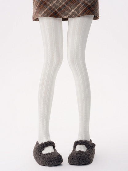 Knit Tights Thermal Cable 4-Color
