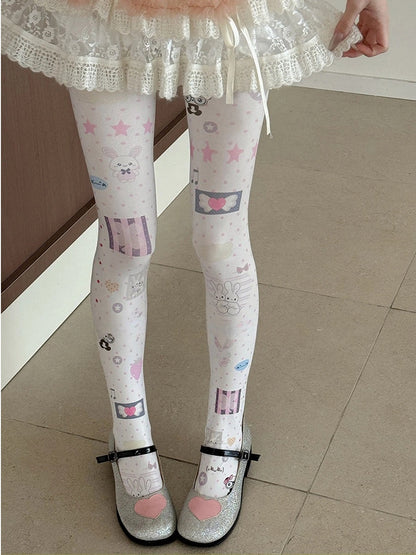 Pattern Dot Cute Tights Polka Bunny