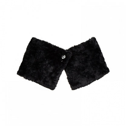 ブラックフェイクファーの心地よいプラッシュショール