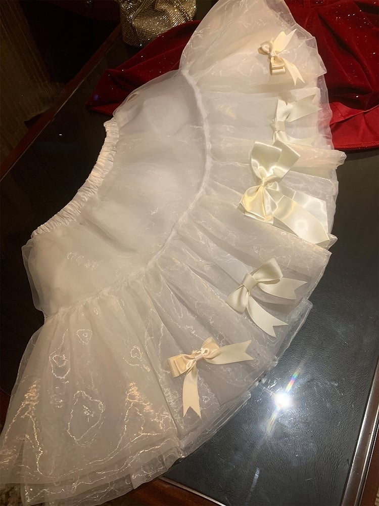 Sweet Petticoat Volume Unique Bow White 5 Adds with Accents –