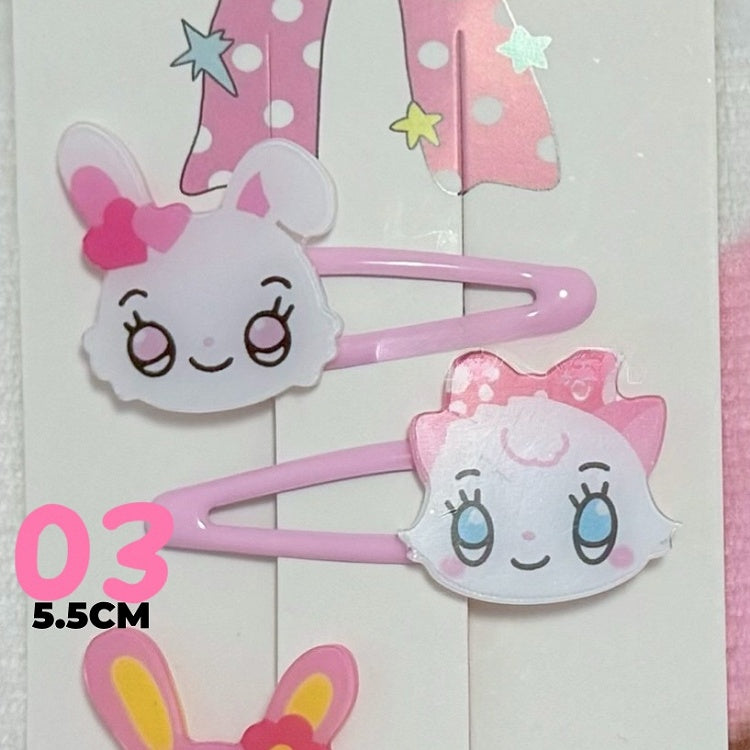4 options de barrettes à cheveux animaux kawaii