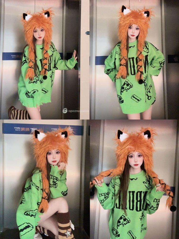 Fox Shaggy Wintermütze