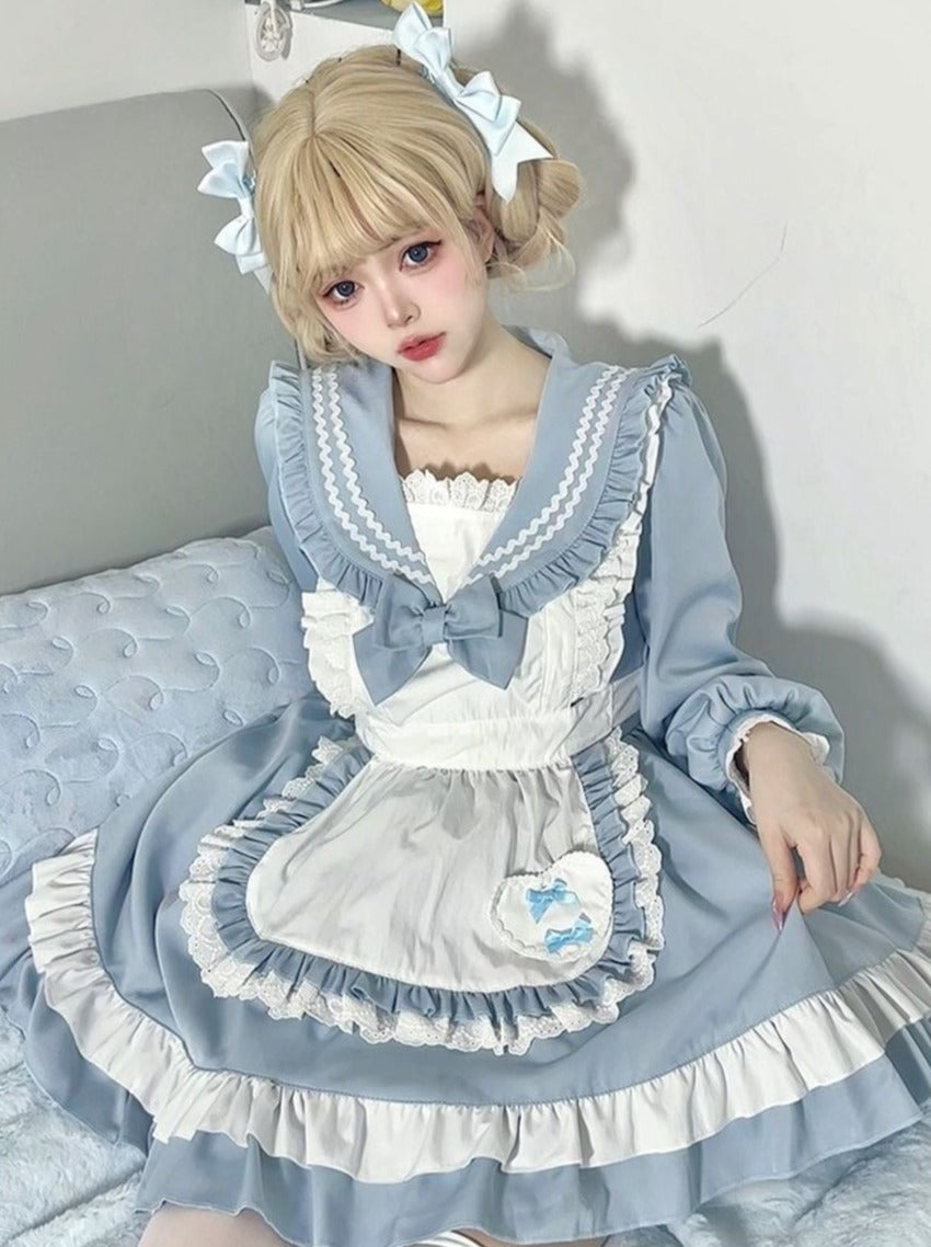 スイートセーラースタイルのカレッジロリータメイドドレス