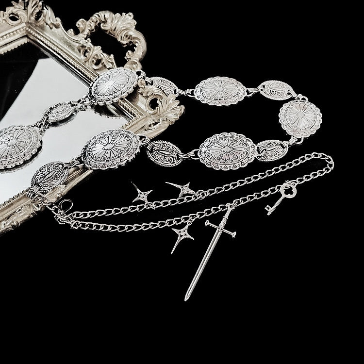 Metal Waist Vintage Silver Chain