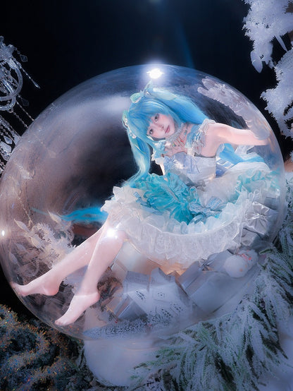 with Accents Blue White Layered Bow Lolita JSK and Dress Princess Ruffle Skirt