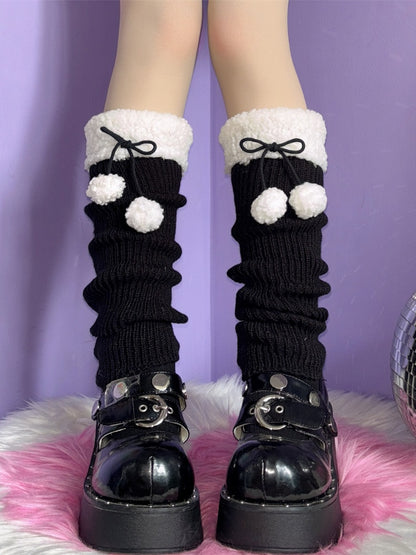 Weihnachtsstimmung Pompons Beinwärmer