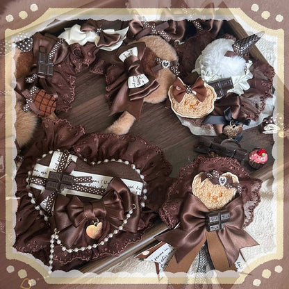 Lolita 12 Mini Hairband Chocolate Hairclip Brown KC Options Element / Bear Ring Hat