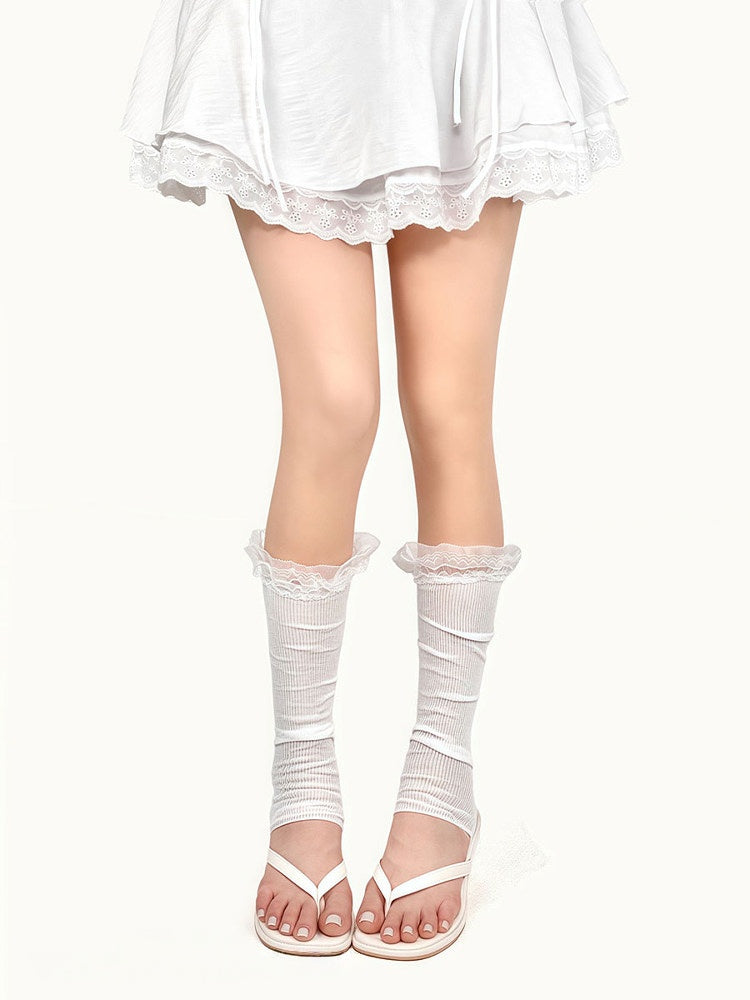 Colors Trim Lace Warmers 5 Ballet-Style Leg