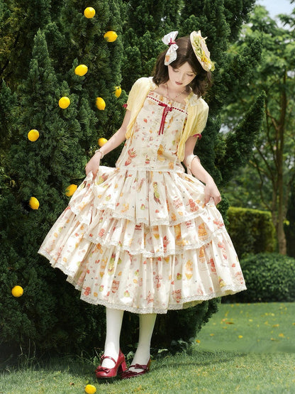 プリントフルーツトップキャミソール サマークリームパフェ