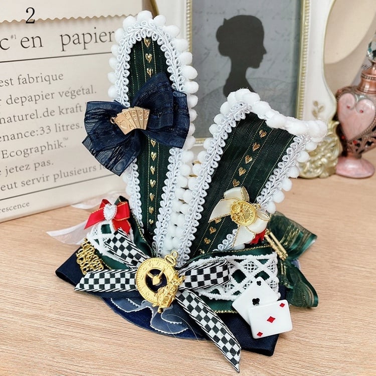 Options Mini Decorated Hat Poker in Vibes Ears Wonderland Alice Bowknot 11 Details Bunny