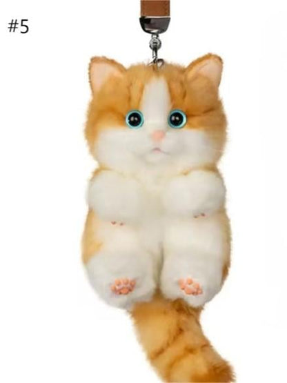6 Cat Options Cute Plush Realistic Keychain