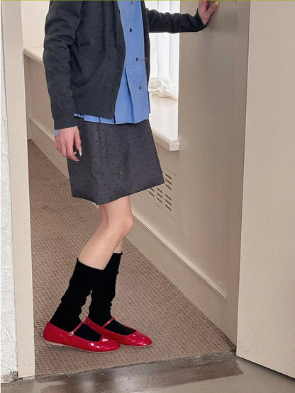 Embellishments Ribbed 4-Color with Bow Calf Socks