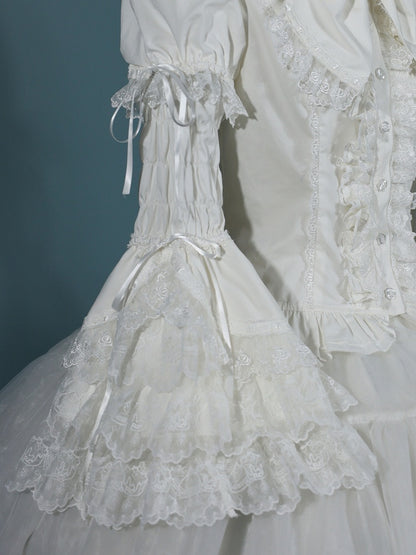 / White Yellow Bell Pink Sleeves Detachable