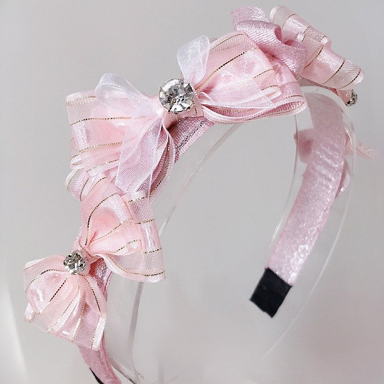 Rhinestone Decorated Pink/Blue Bowknot KC Lolita Sweet
