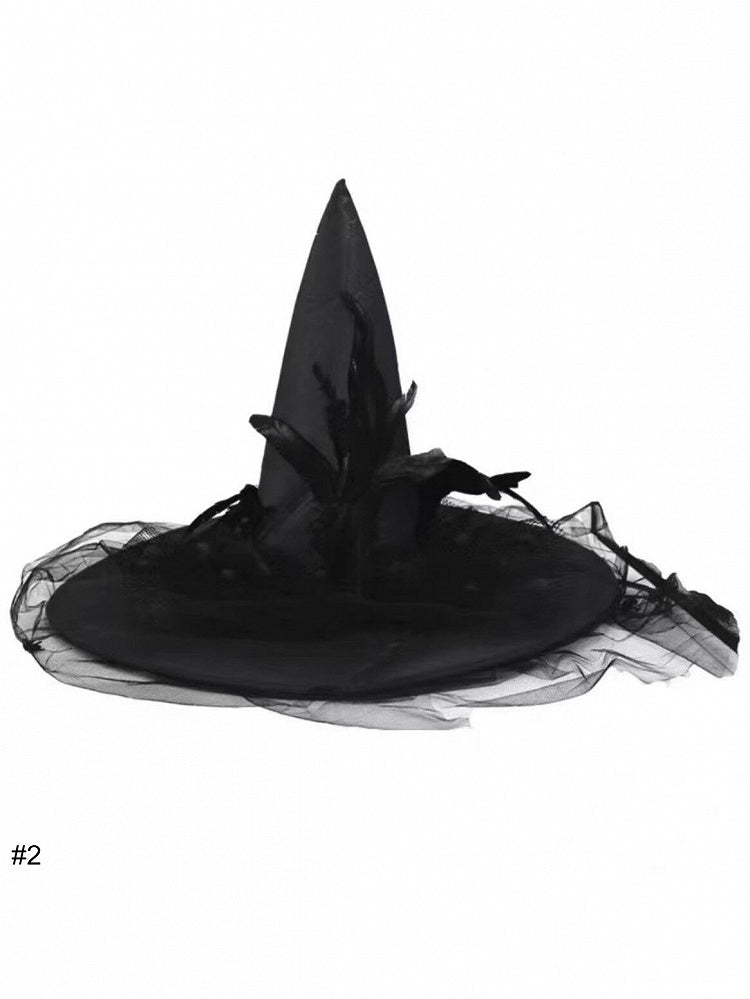 2-Option Black Gothic Style Witch Hat - WhaleHall