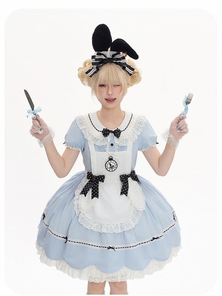 Alice in Wonderland Rabbit Ear KC and Necklace - Sheep Puff Atelier