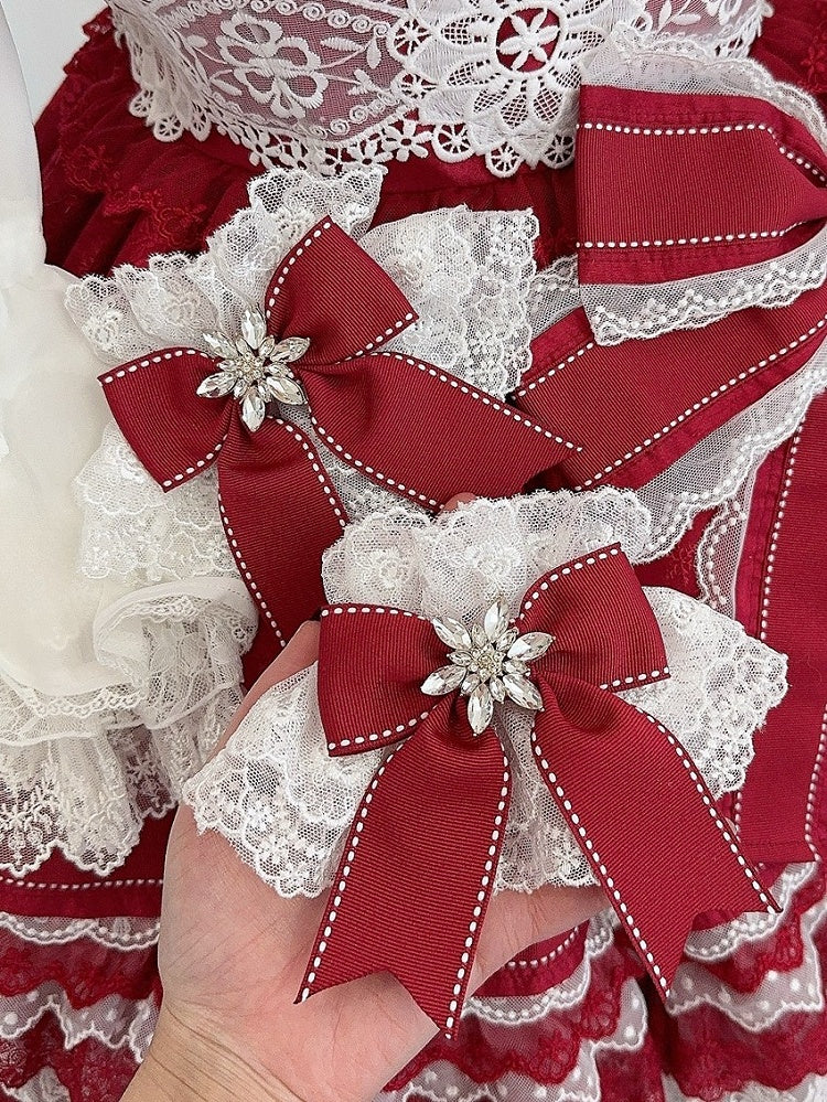 Options Rhinestone 5 Decorated Color Bowknot Snow Cuffs Wrist