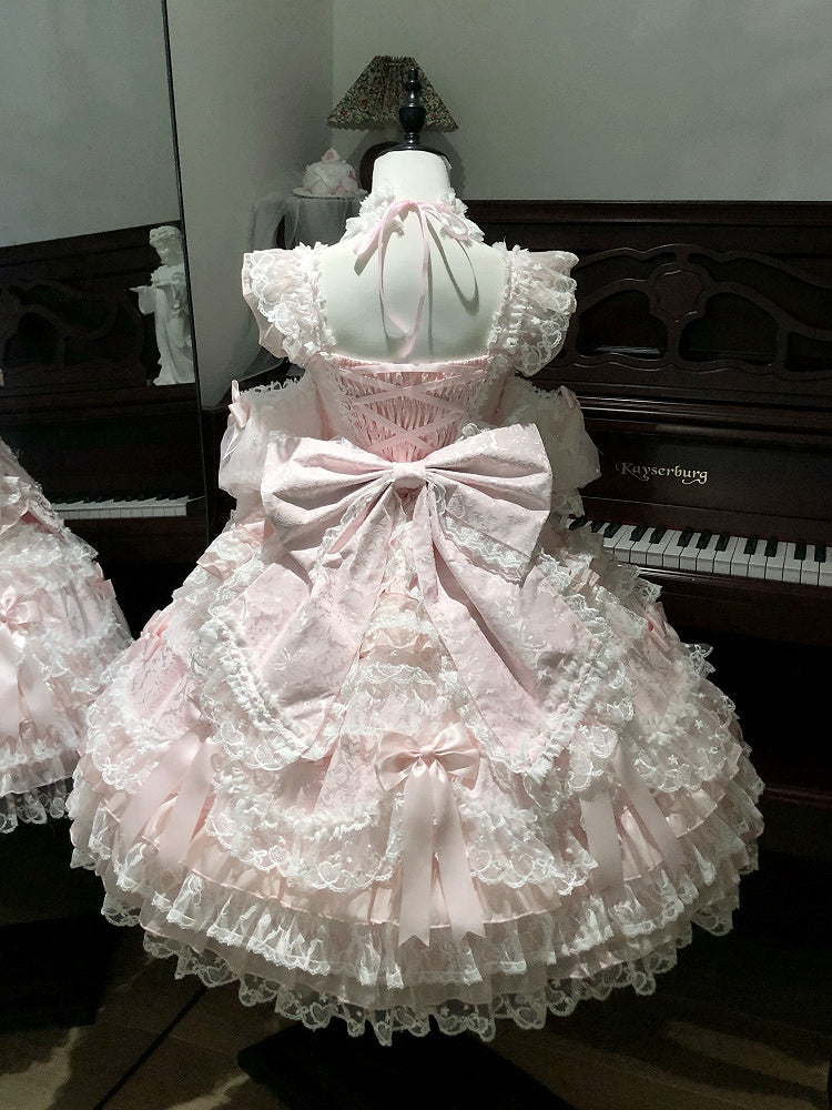 Blue Train Lolita Big / Bow Pink White