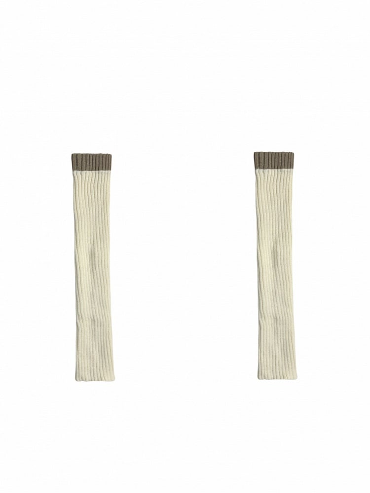 コントラストトリムニットレッグウォーマー