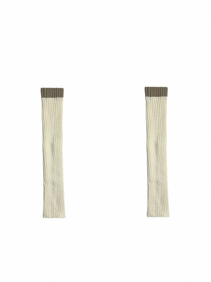 コントラストトリムニットレッグウォーマー