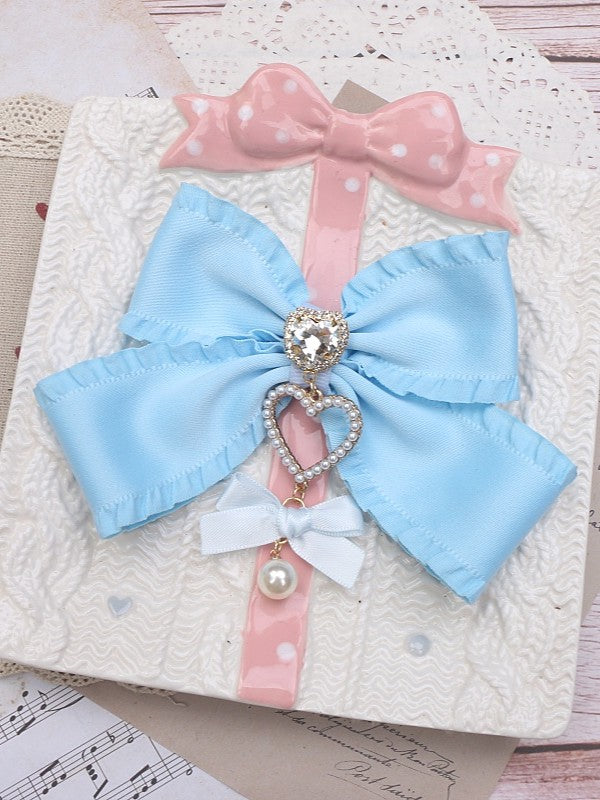 5 Color Charm Bowknot Pearl Options Kei Hairclip Heart Jirai