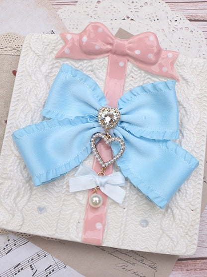 5 Color Charm Bowknot Pearl Options Kei Hairclip Heart Jirai