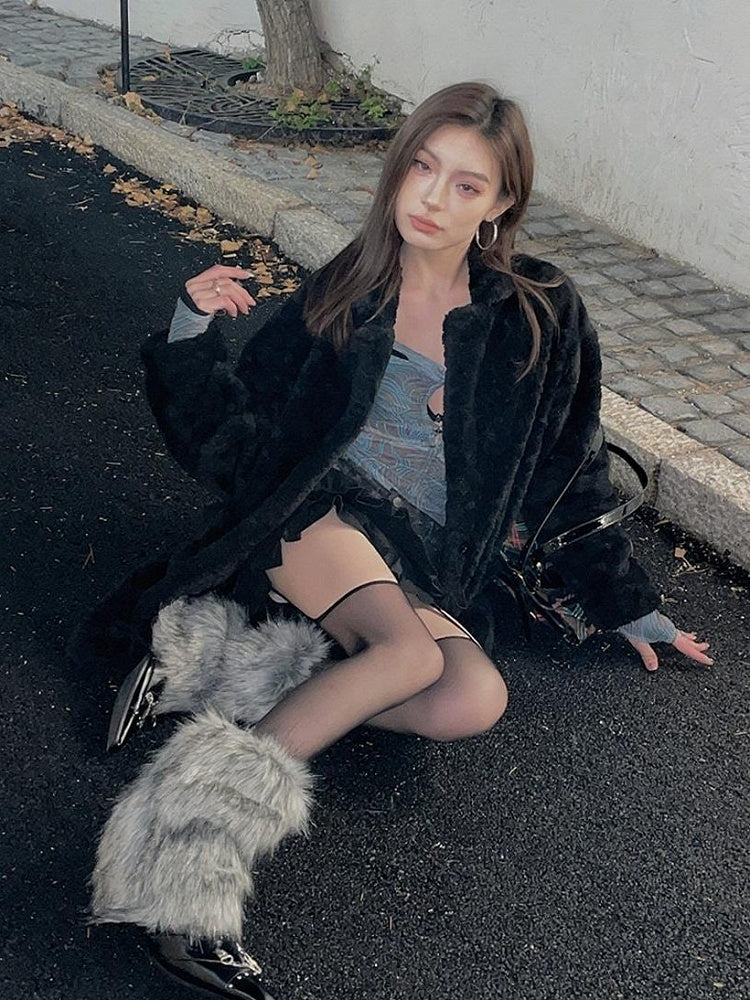 Gray 20CM/30CM/40CM Shaggy Leg Warmers