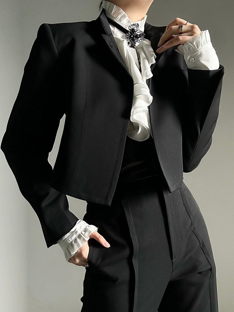 Elegant Choker Teardrop Ouji Necklace Bead Black Pendant Flower Chains with Lace Lolita