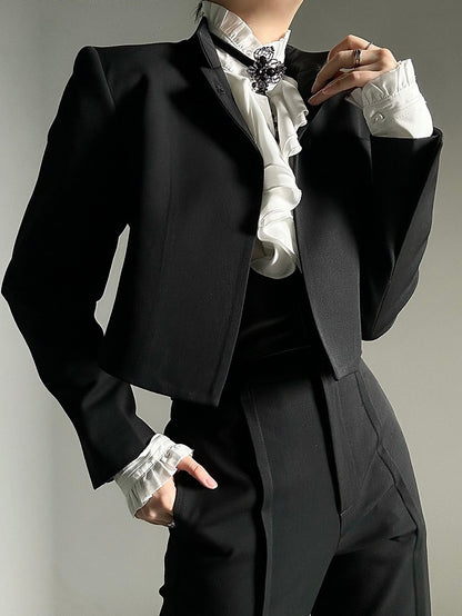 Elegant Choker Teardrop Ouji Necklace Bead Black Pendant Flower Chains with Lace Lolita