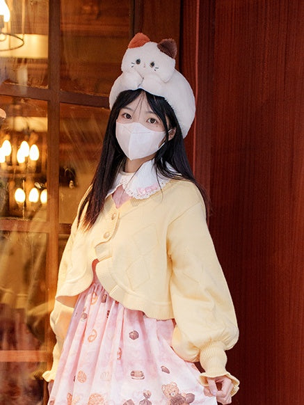 White Cute Kitty  Plush Hat